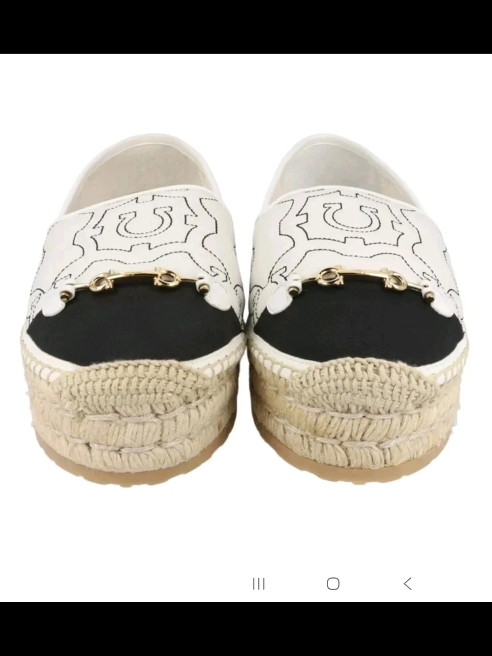 Salvatore FERRAGAMO Kim Gal White Leather Bianco Espadrilles Size 8.5 NWB